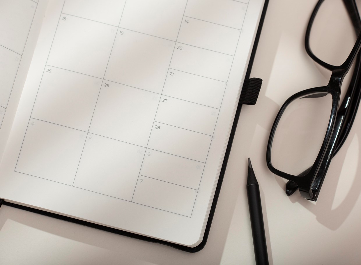 Top View Desk Arrangement With Glasses
